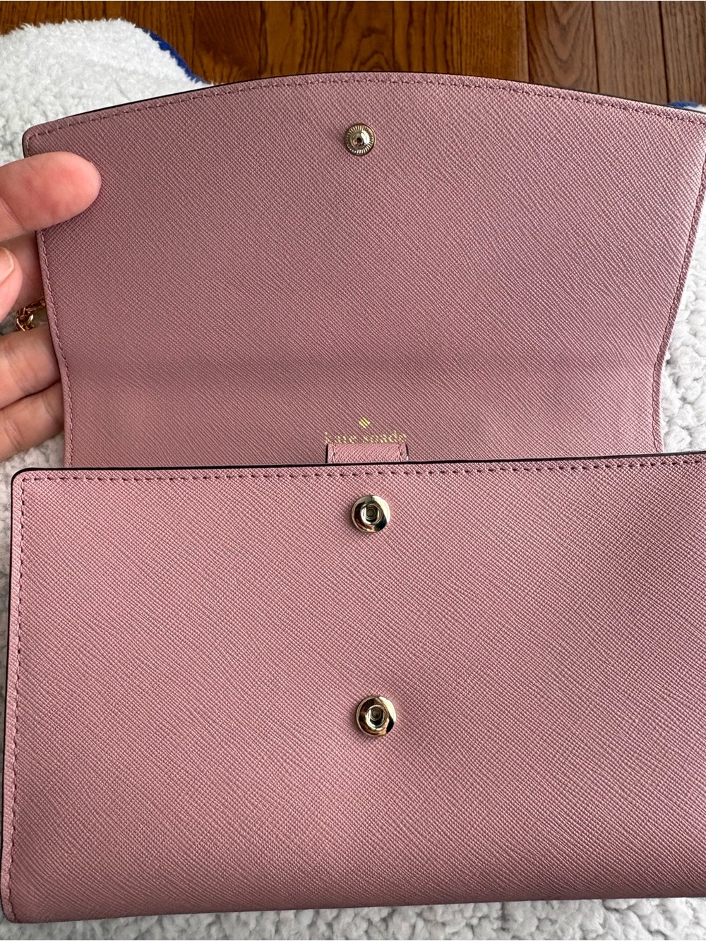 Kate Spade Pink Saffiano Leather Flap Chain Wallet Crossbody Bag - Like New - Picture 7 of 14